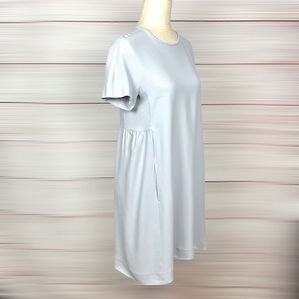 S MaxMara Lush Shift Dress with Pockets Light Lavender Gray Short Sleeve US 6